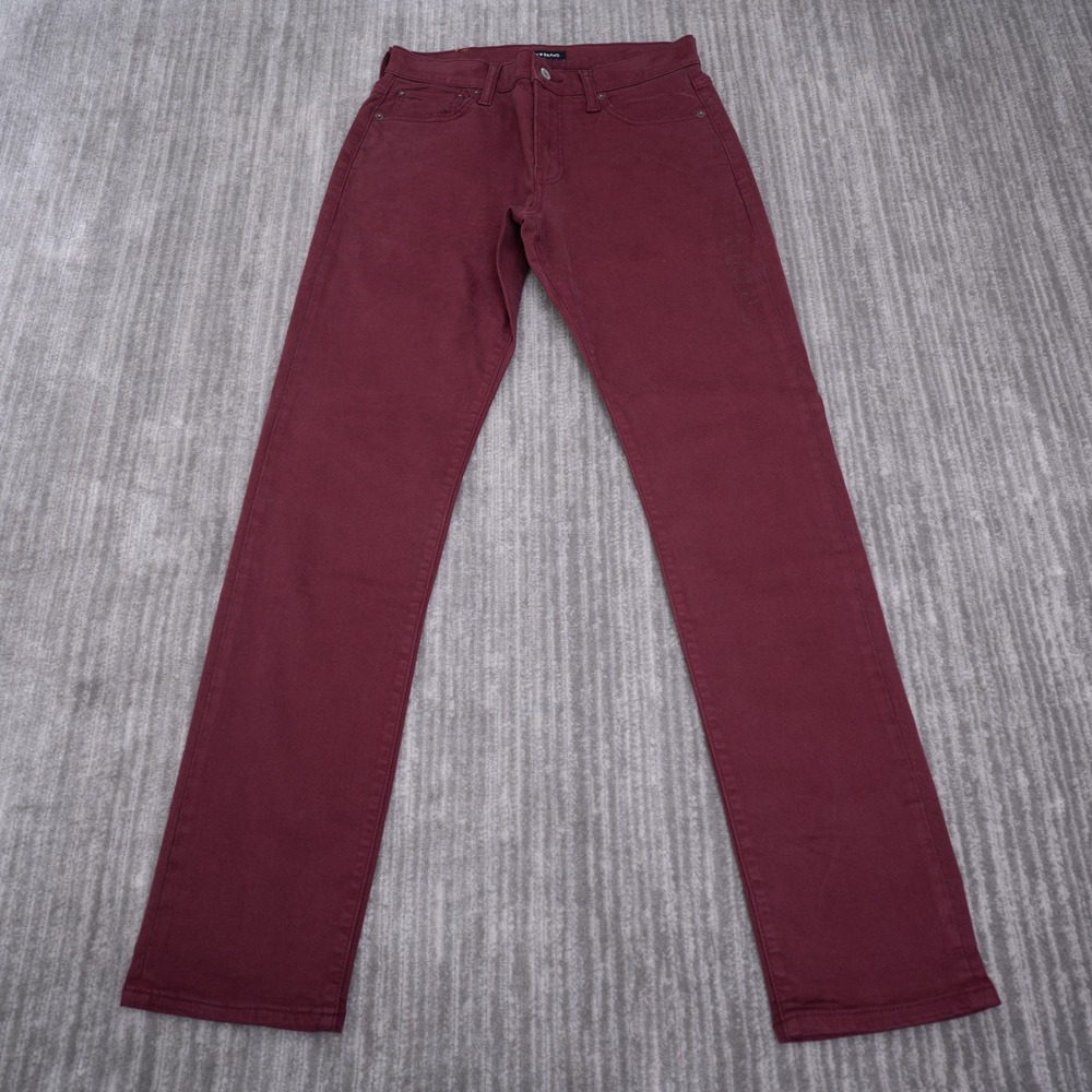 Lucky Brand 410 Athletic Straight Jeans Men 29x32 Fit 30x32.5 Burgundy Red Pants